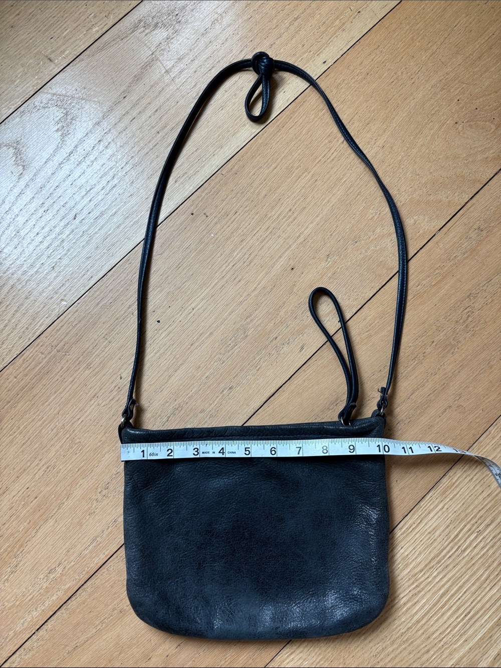 Rough & Tumble Genuine Leather Crossbody Bag | Blue Gray | Made in Maine - Picture 6 of 11